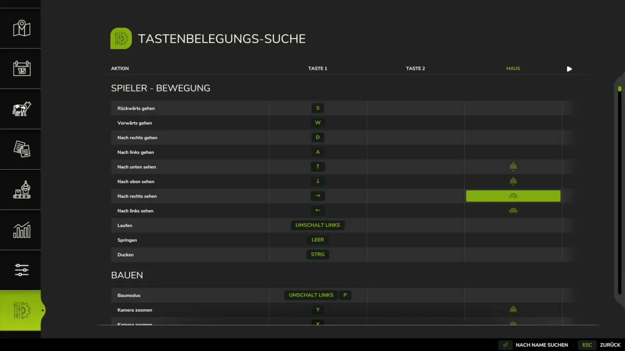 Keybind search FS25 - screenshot 1