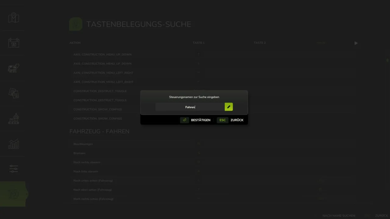 Keybind search FS25 - screenshot 2