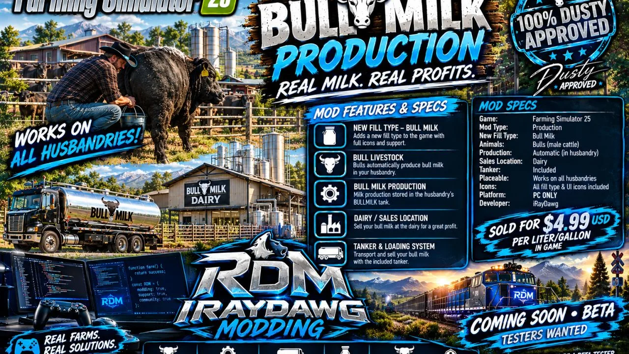 Bull milk production FS25 - screenshot 1