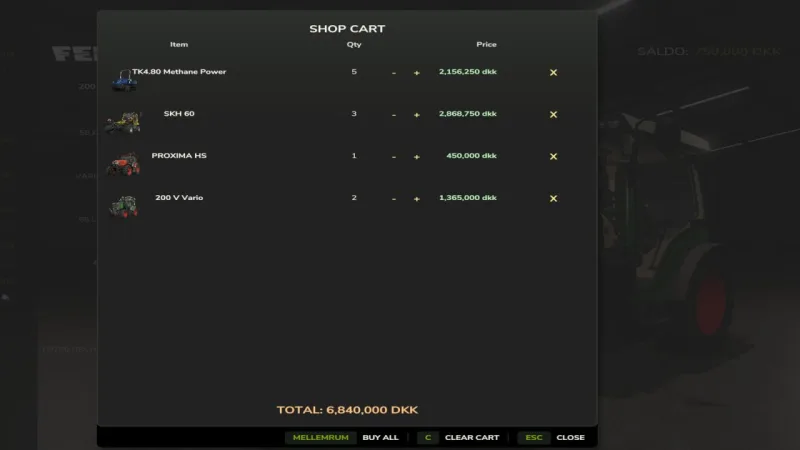 Shop Cart FS25