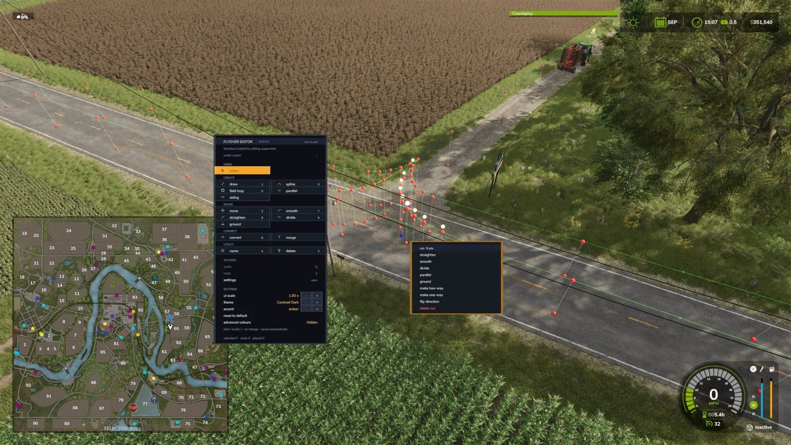 AutoDrive top-down flyover editor FS25