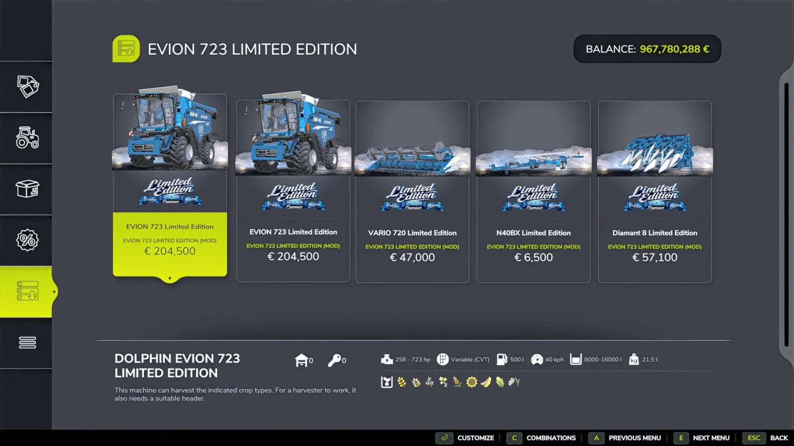 Claas Evion 723 Limited Edition FS25