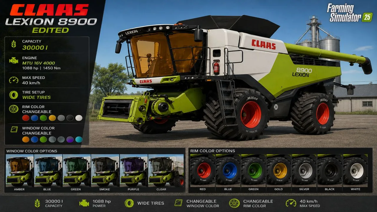 Claas Lexion 8900 Edit FS25