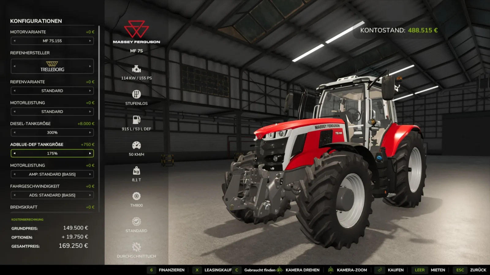 Adjust Fuel Tank FS25 - screenshot 1