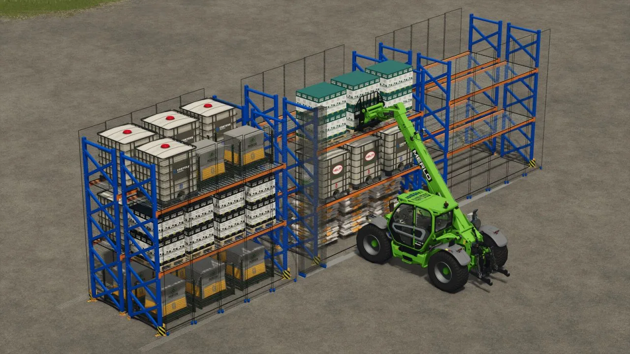 Pallet Racking With Safety Grilles FS25 - screenshot 3