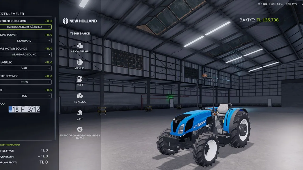 New Holland T580 Edit FS25 - screenshot 2