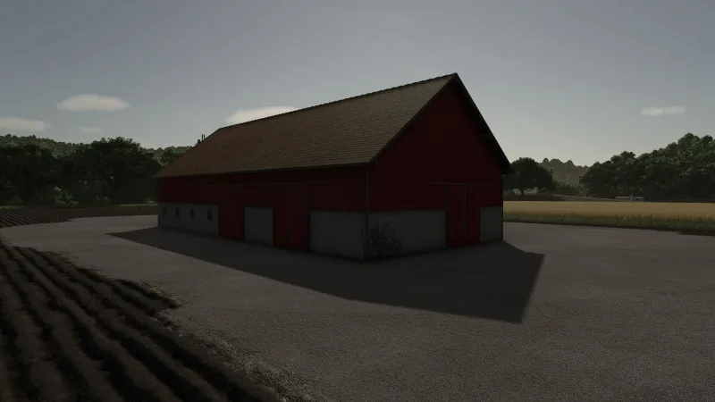 Swedish machine hall with hayloft FS25