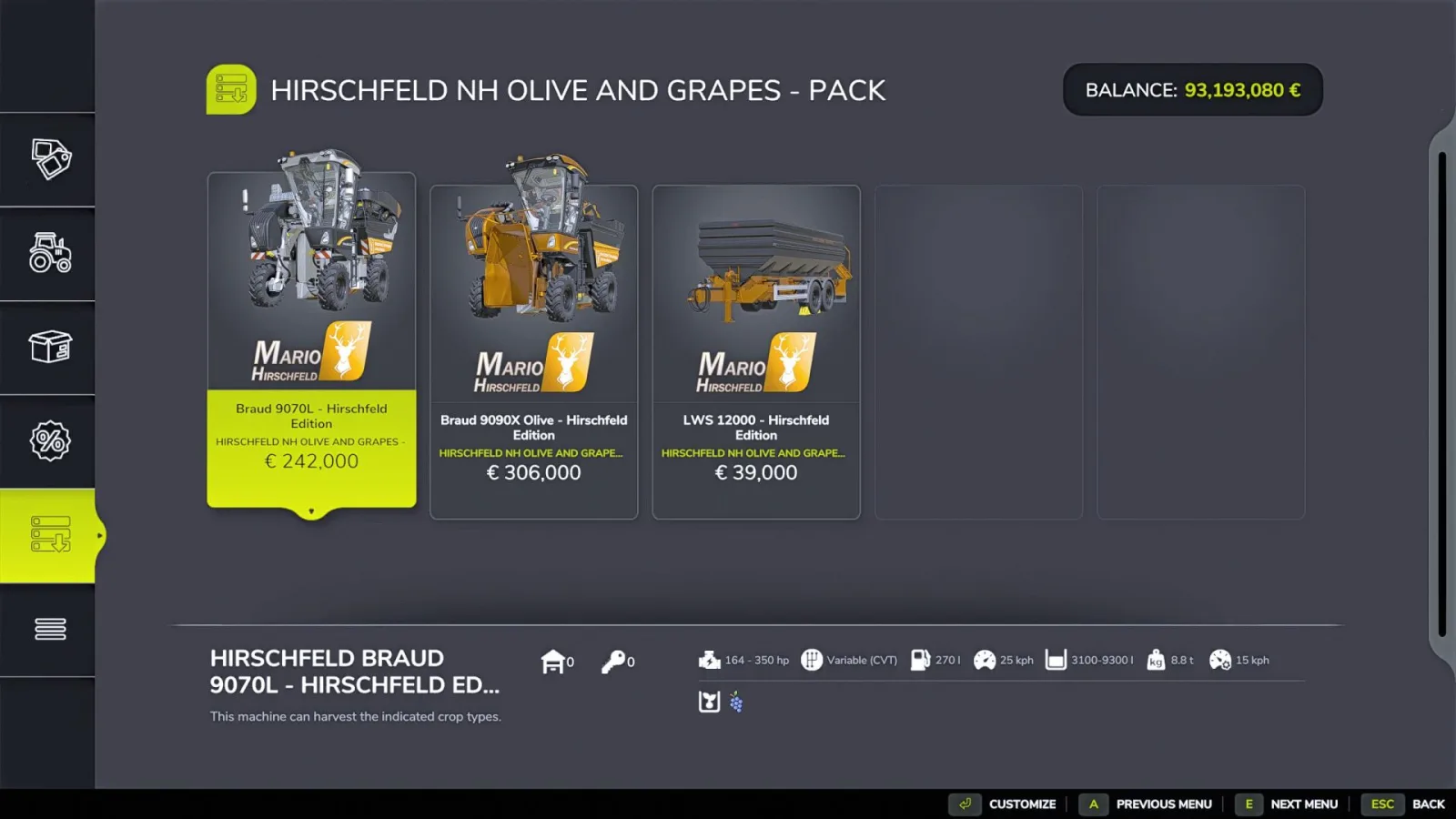 Harvesters & trailers for grapes and olives – choice of colors, more power, more volume! FS25 - screenshot 3
