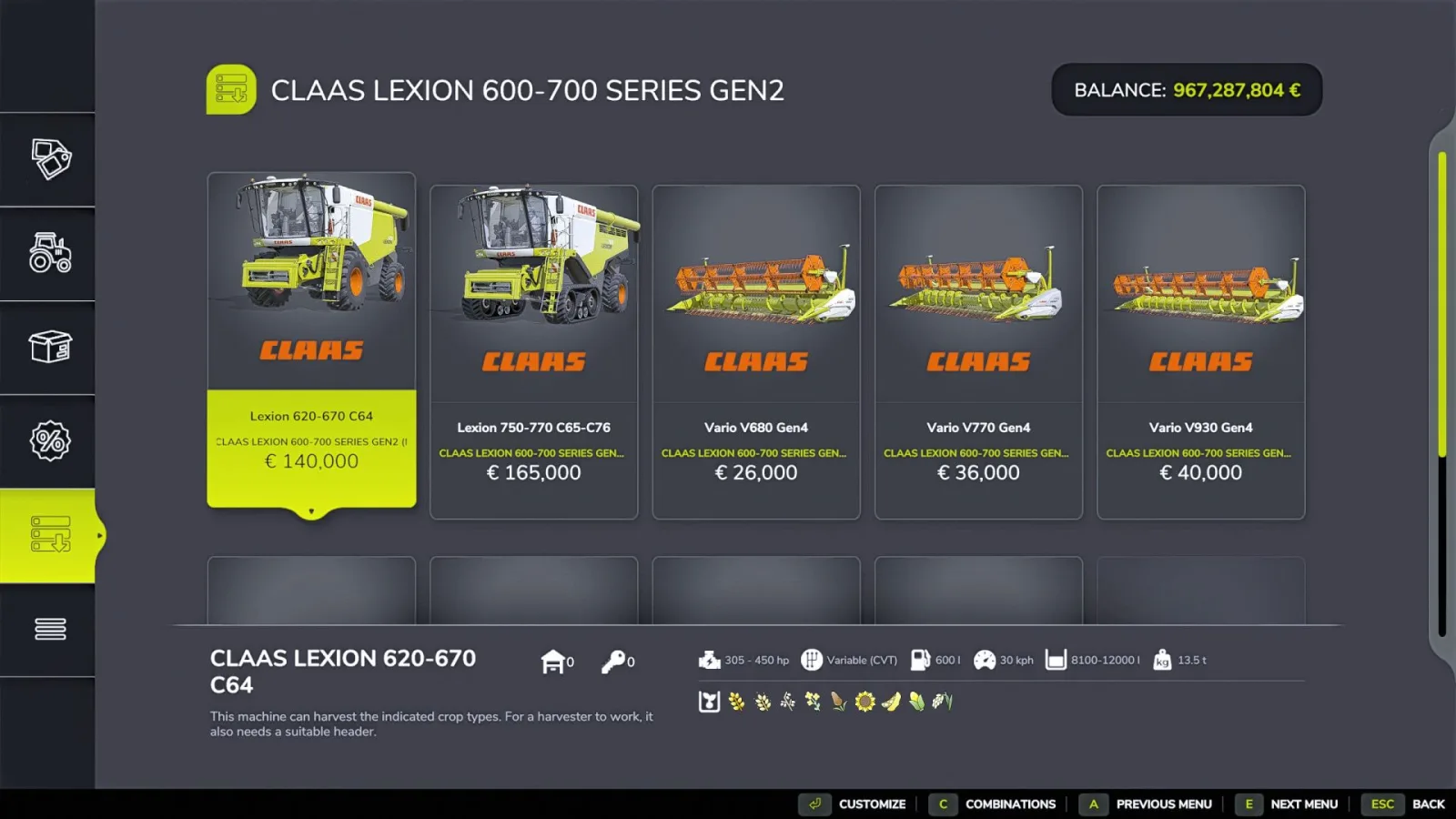 CLAAS Lexion 600/700 GEN 2 FS25 - screenshot 2