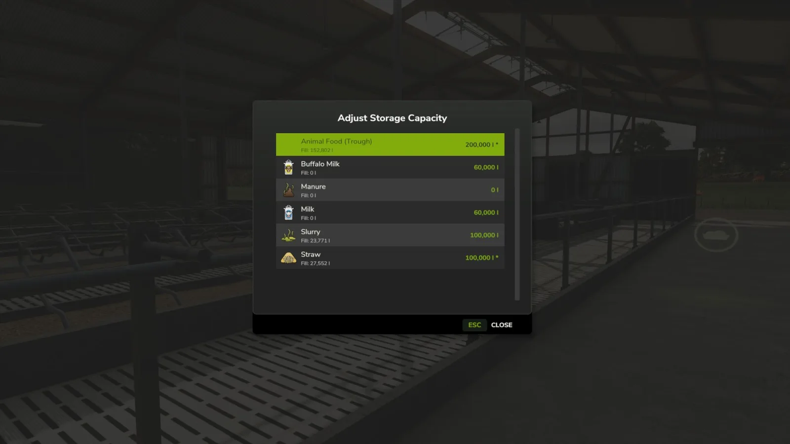 Adjust Storage Capacity FS25