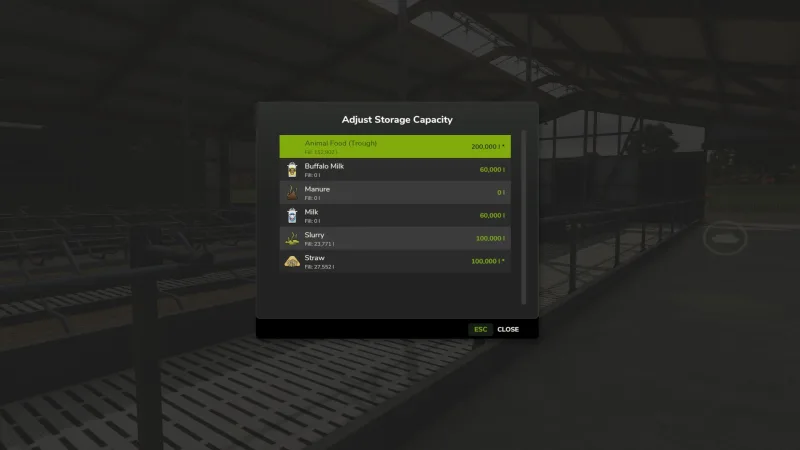 Adjust Storage Capacity FS25