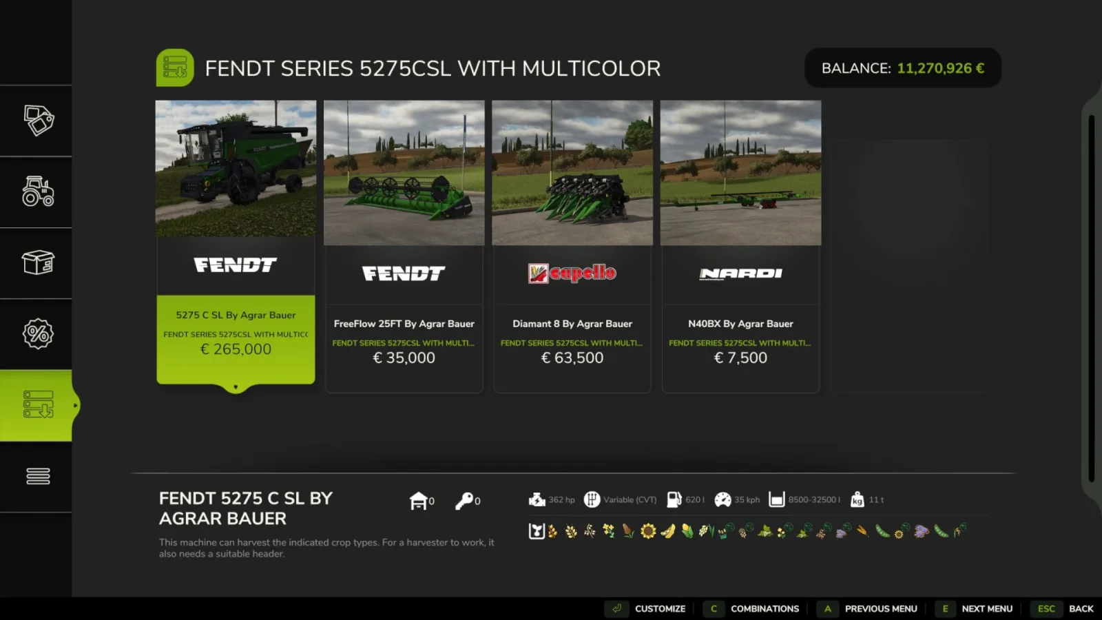 Fendt Series 5275 CSL FS25