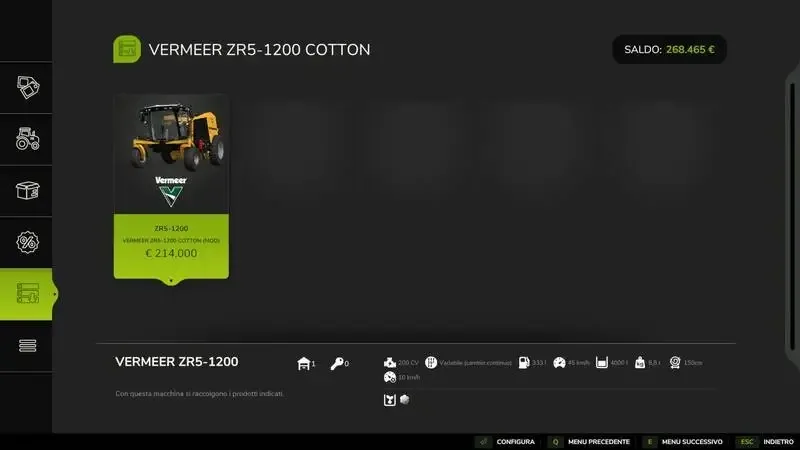 Vermeer ZR5-1200 Cotton Harvester