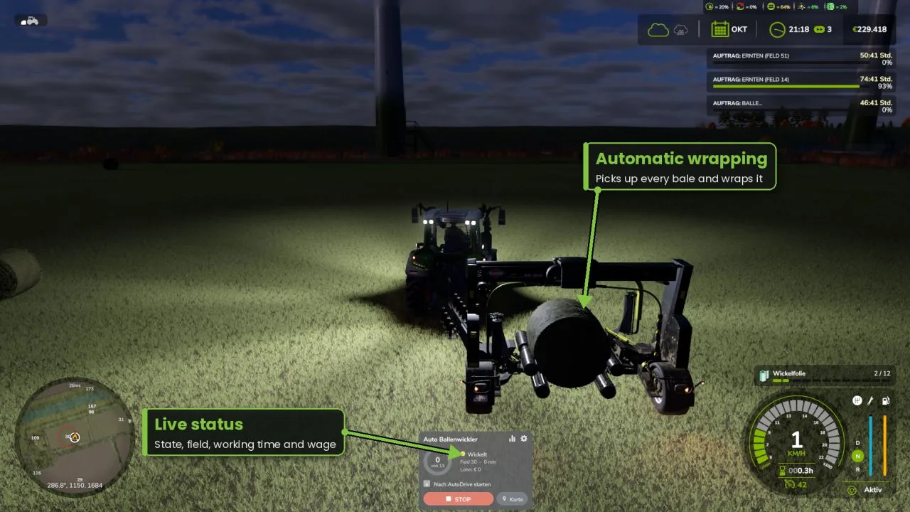 Auto Bale Wrapper FS25 - screenshot 1