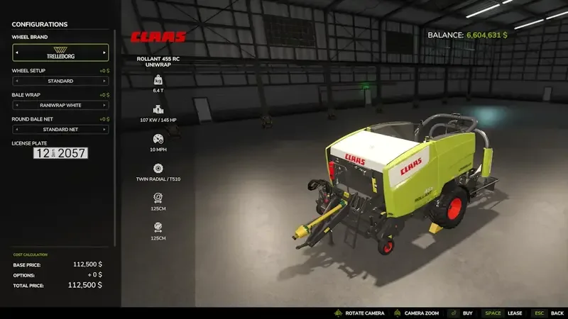 CLAAS ROLLANT 455 UNIWRAP Baler - screenshot 3