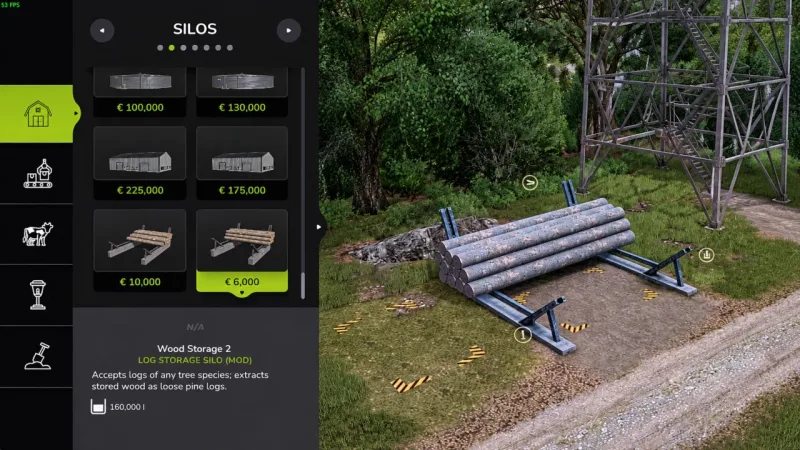 Log Storage Silo FS25