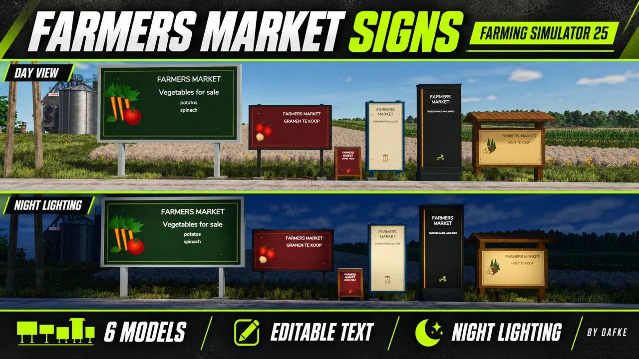 Farmers Market Signs FS25 - screenshot 1