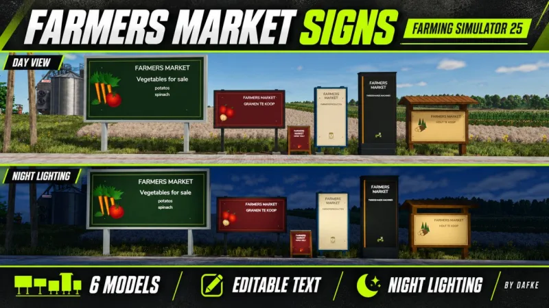Farmers Market Signs FS25