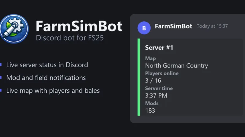 FarmSimBot – your FS25 Discord bot FS25