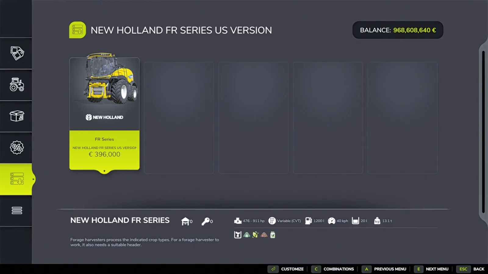 New Holland FR780 (US-Version) FS25