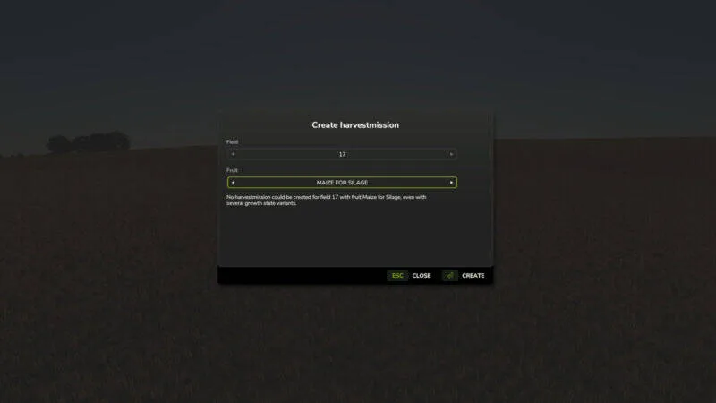 Create Harvest Contracts - screenshot 2