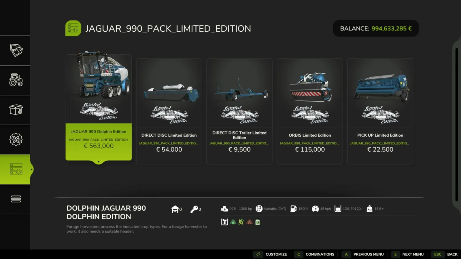 Claas Jaguar 990 TT Pack Limited Edition FS25