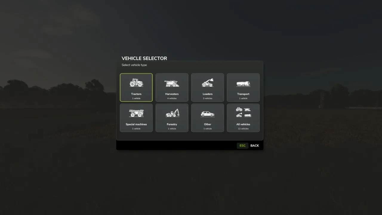 Vehicle Selector FS25 - screenshot 3