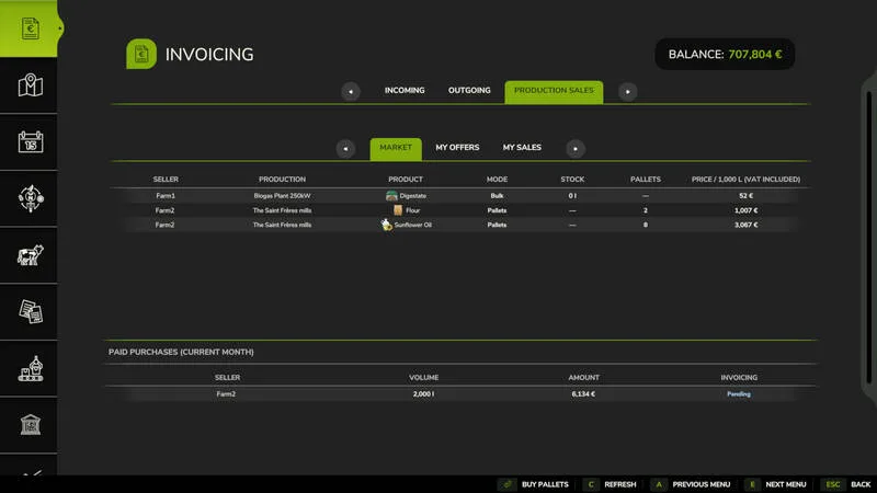 Invoices - Production Sales
