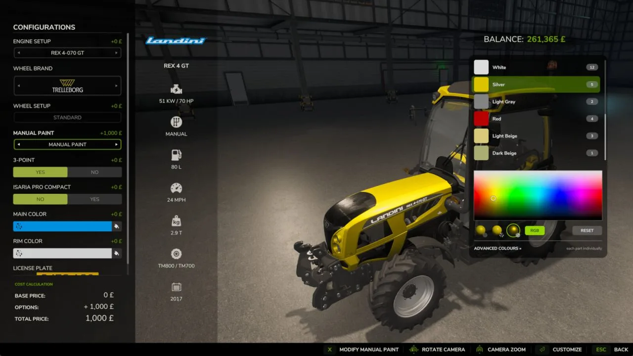 Manual Paint - Per-Material Vehicle Colours FS25 - screenshot 1