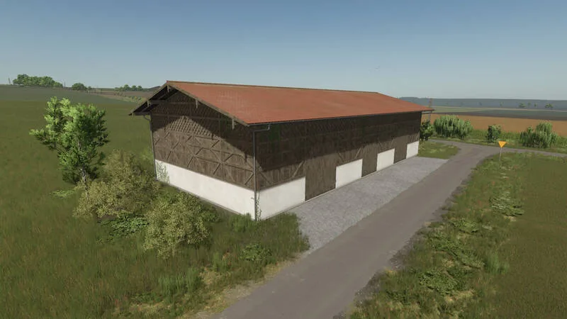 Old Wooden Bavarian Hall with Hayloft
