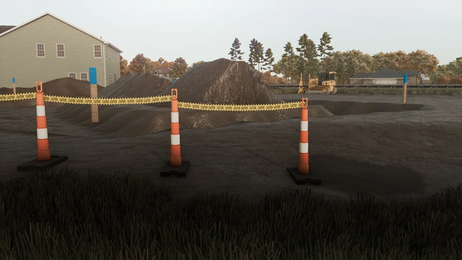 Cones with Caution Tape
