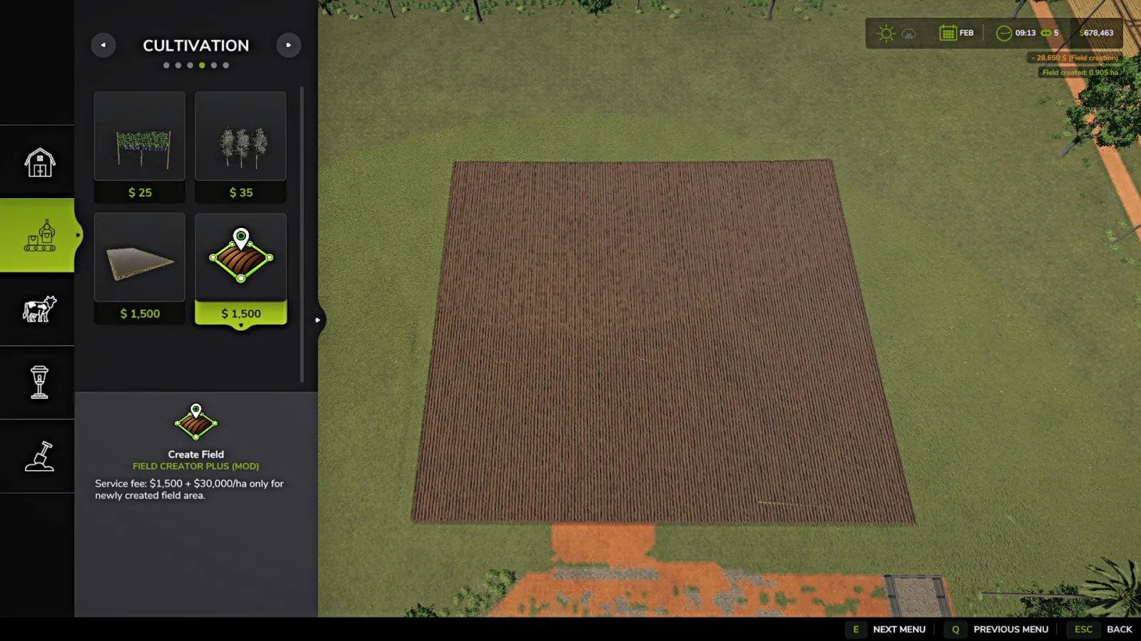 Field creation FS25 - screenshot 3