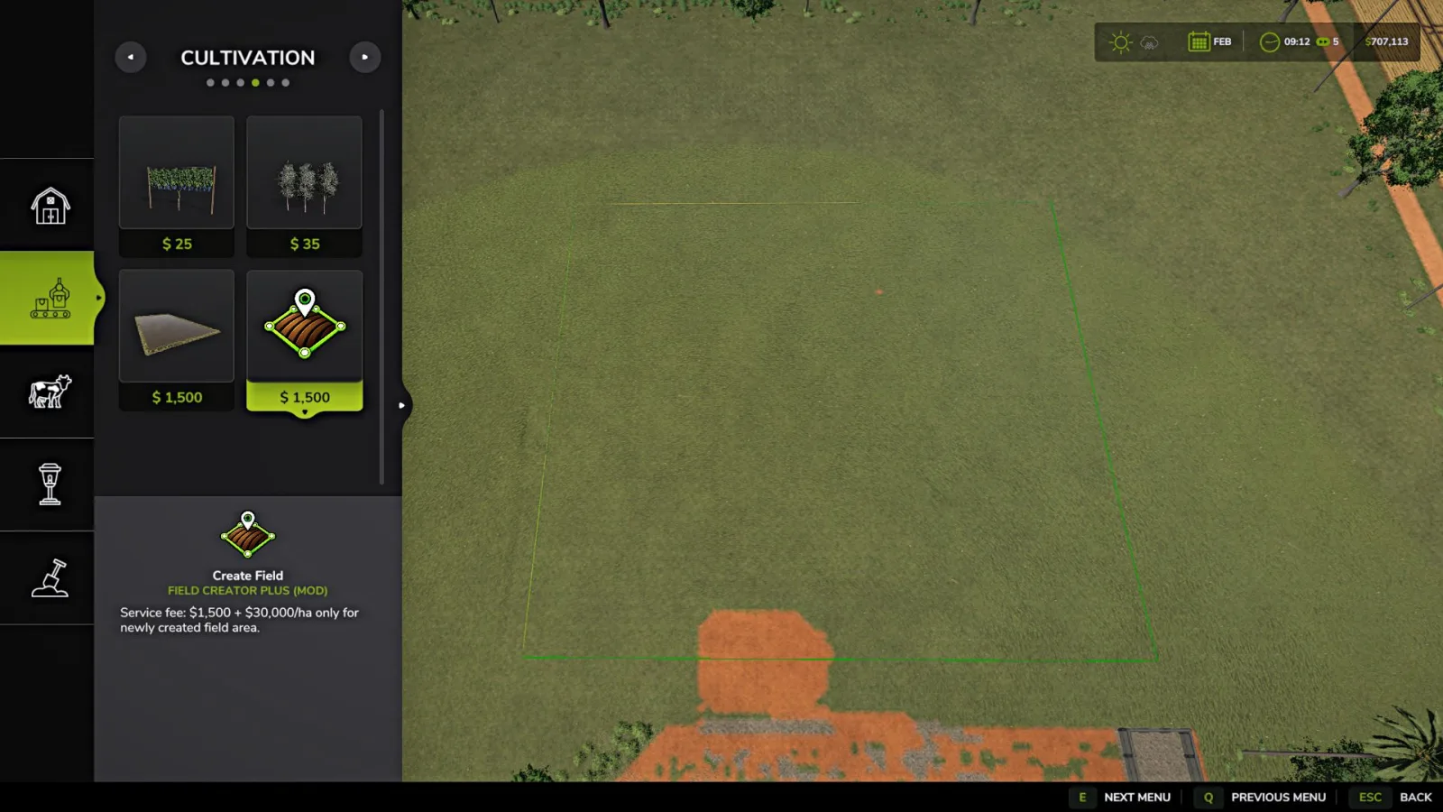 Field creation FS25 - screenshot 2