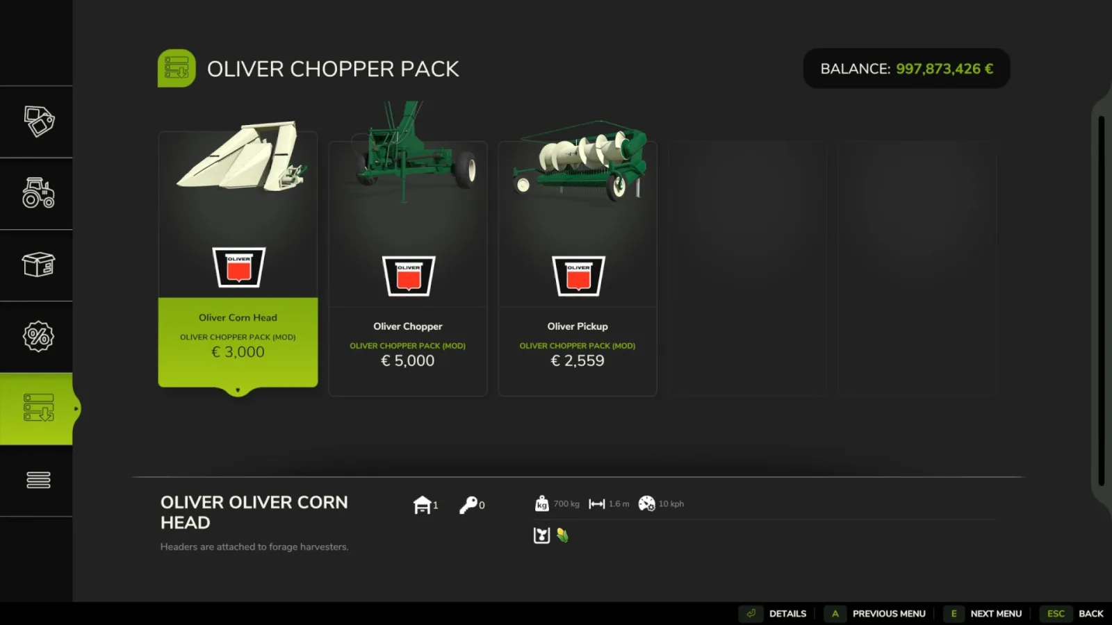 Oliver Chopper Pack FS25