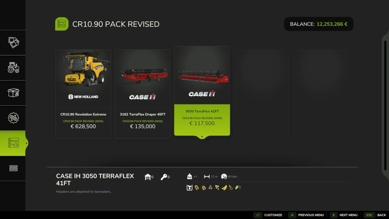New Holland CR10 Pack Revised FS25 - screenshot 2