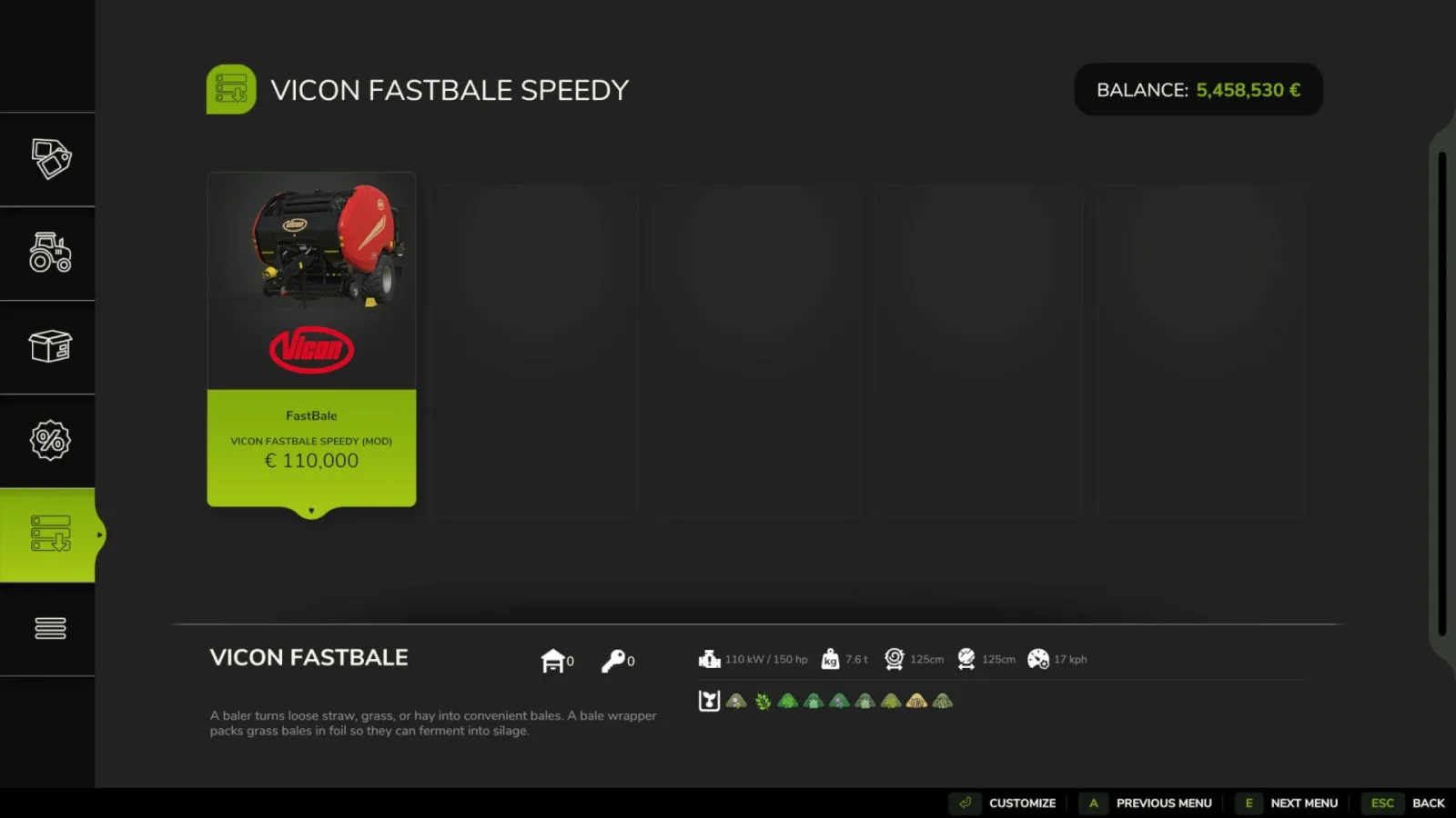 Vicon FastBale speedy FS25 - screenshot 2