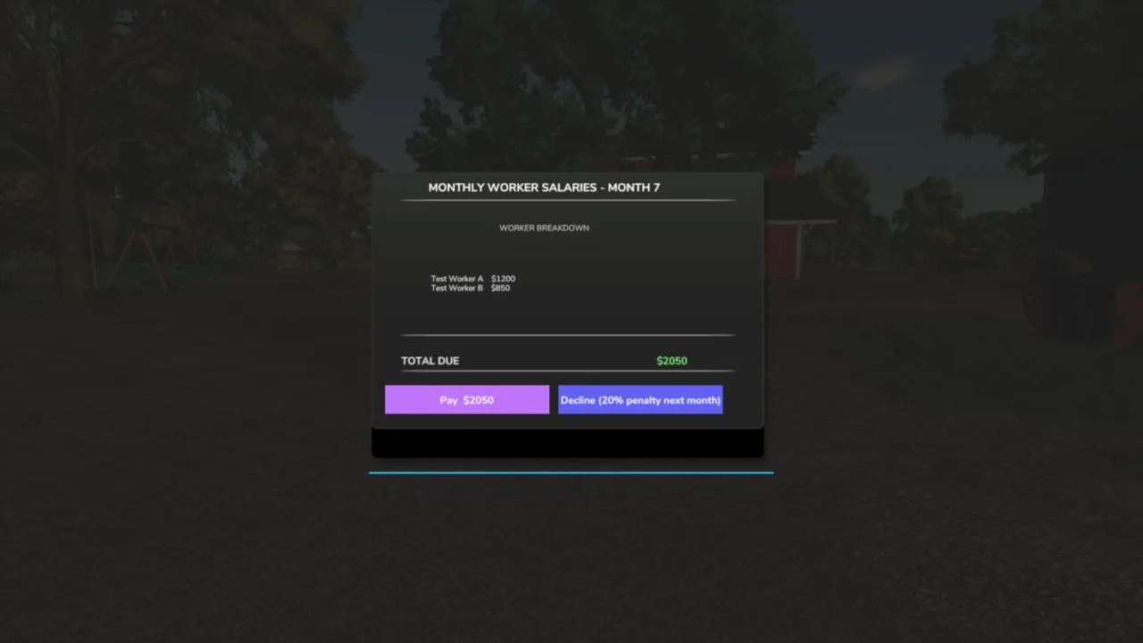 Realistic Worker Costs FS25 - screenshot 2
