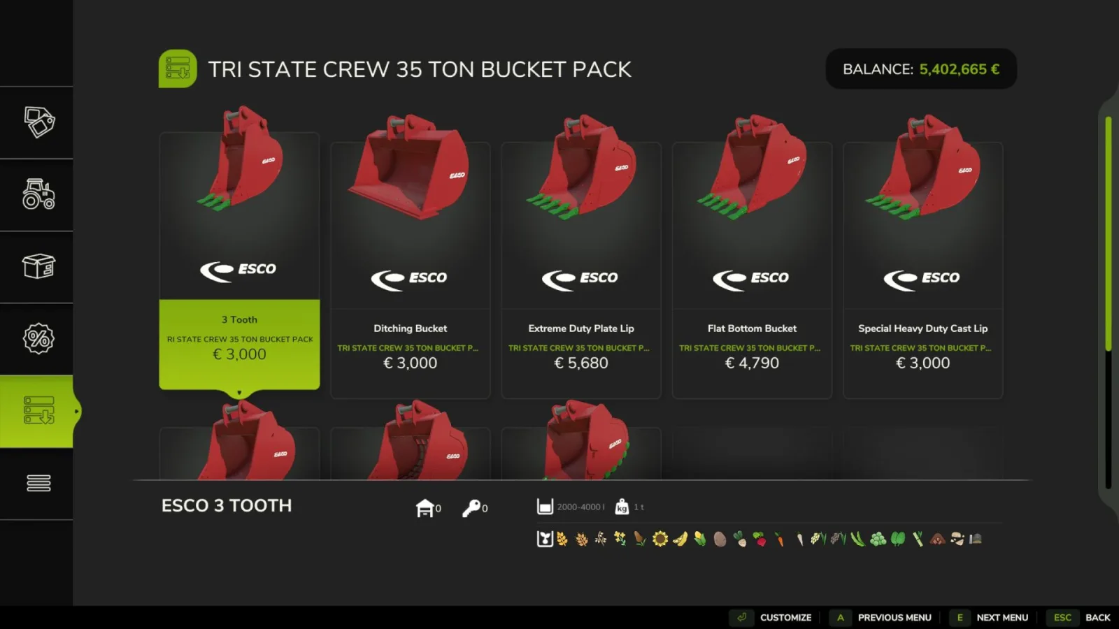 35Ton Bucket Pack