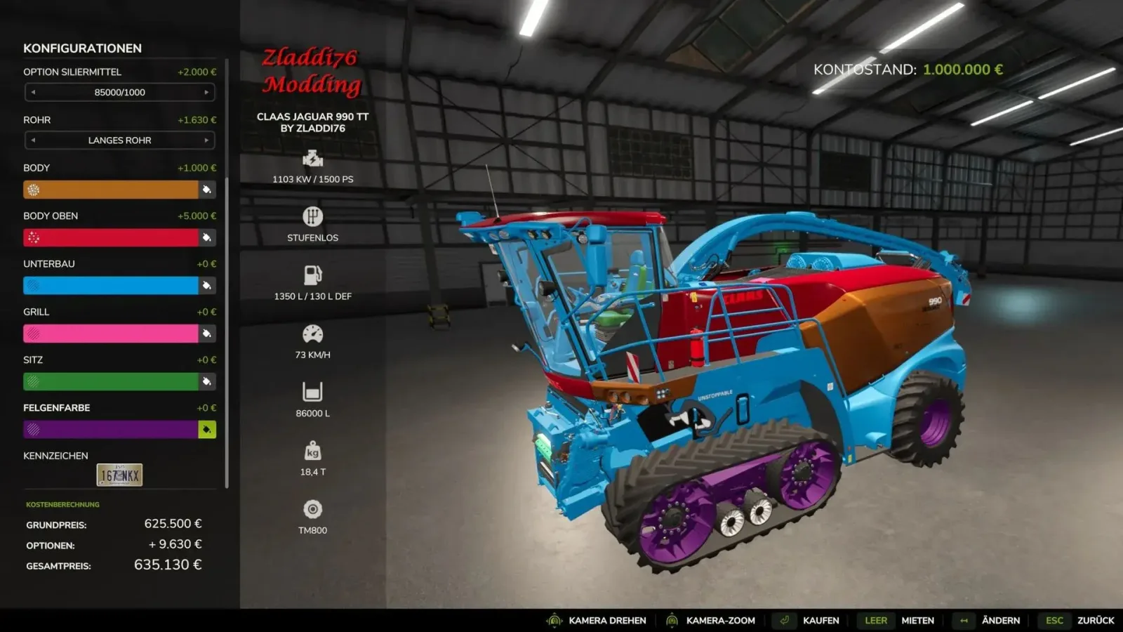 Claas Jaguar 990 TT Edit FS25
