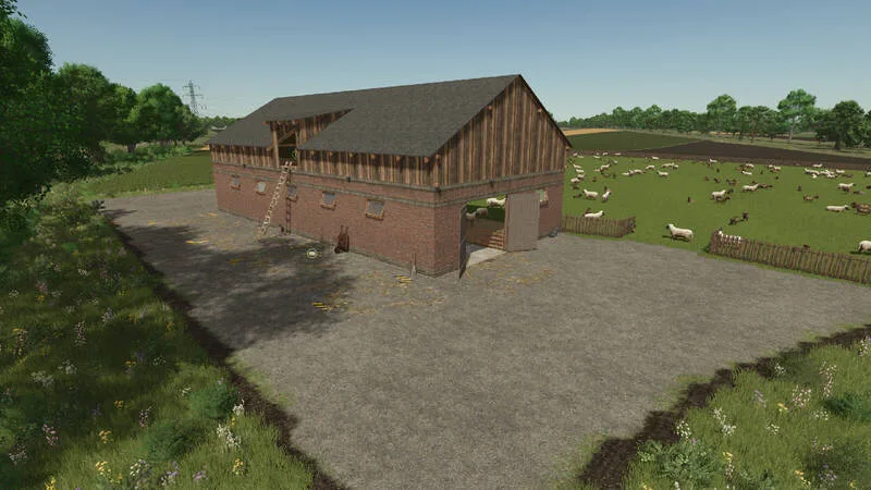 Sheep & Goat Barn with Bale Storage