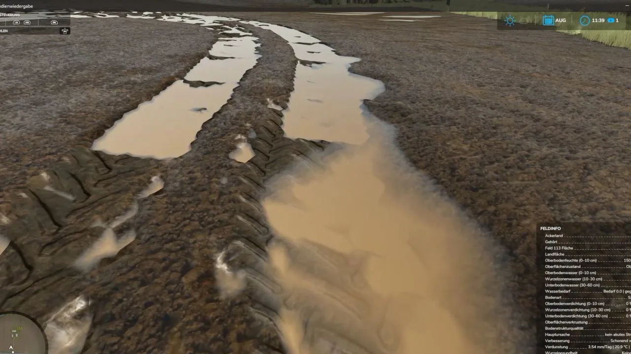 Water in deep wheel tracks FS25 - screenshot 1