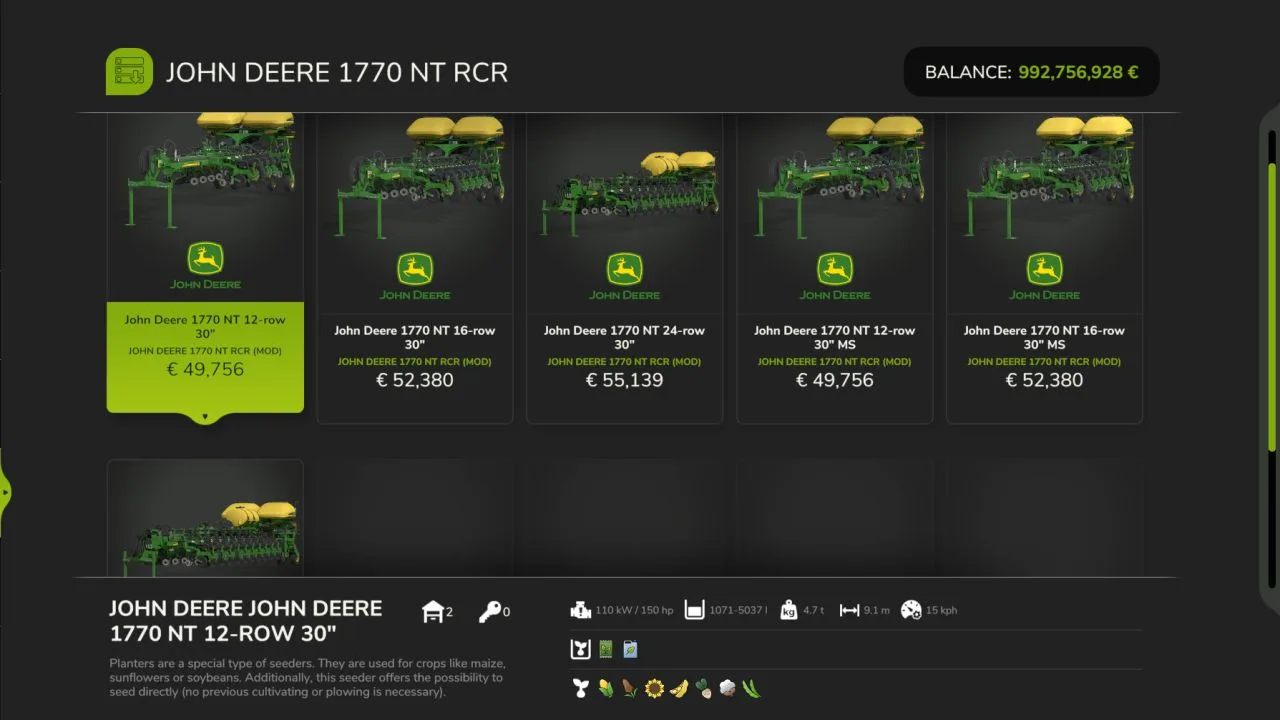 John Deere 1770 NT RCR FS25 - screenshot 2