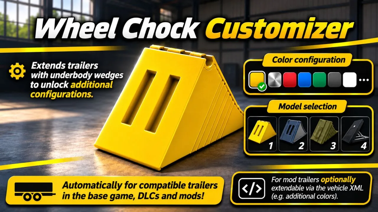 Wheel Chock Customizer FS25 - screenshot 1