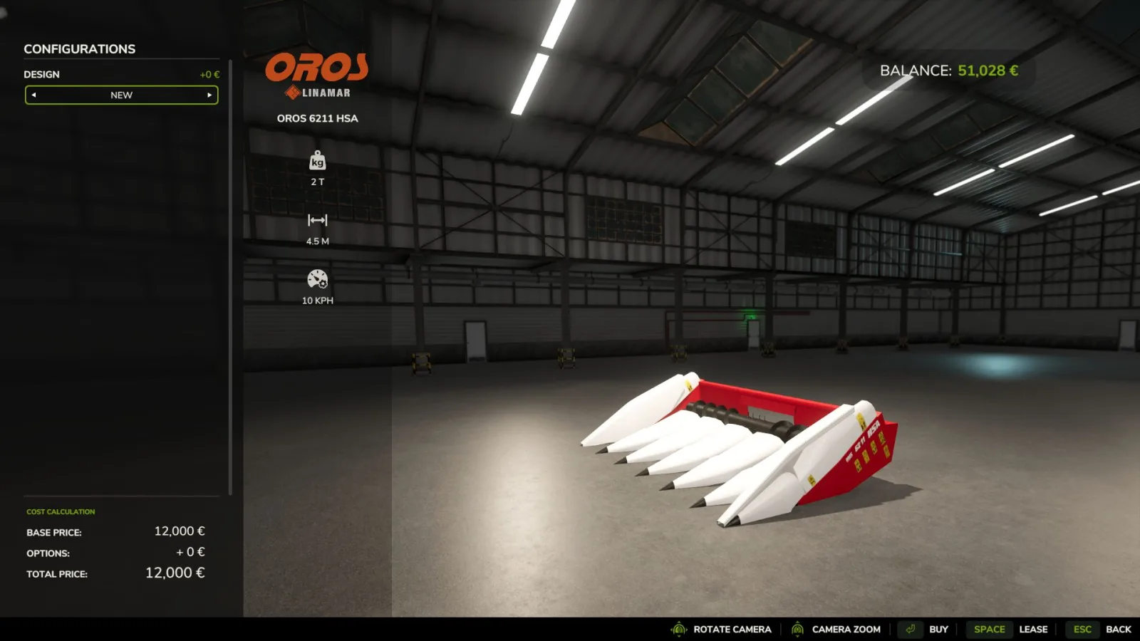 Oros 6211 HSA Corn Header FS25
