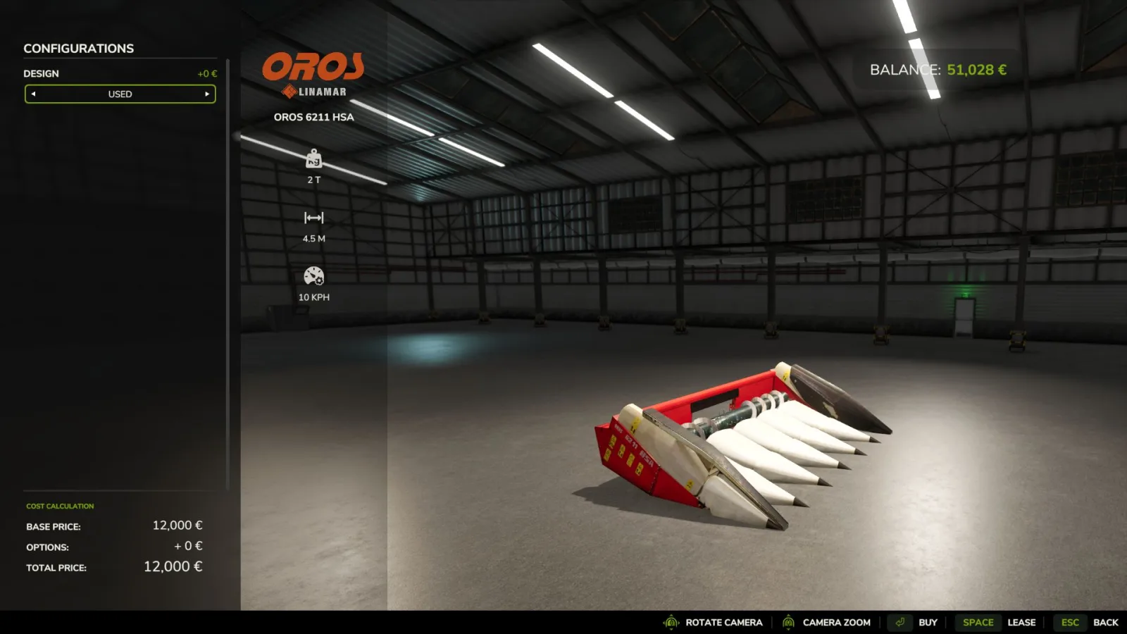 Oros 6211 HSA Corn Header FS25