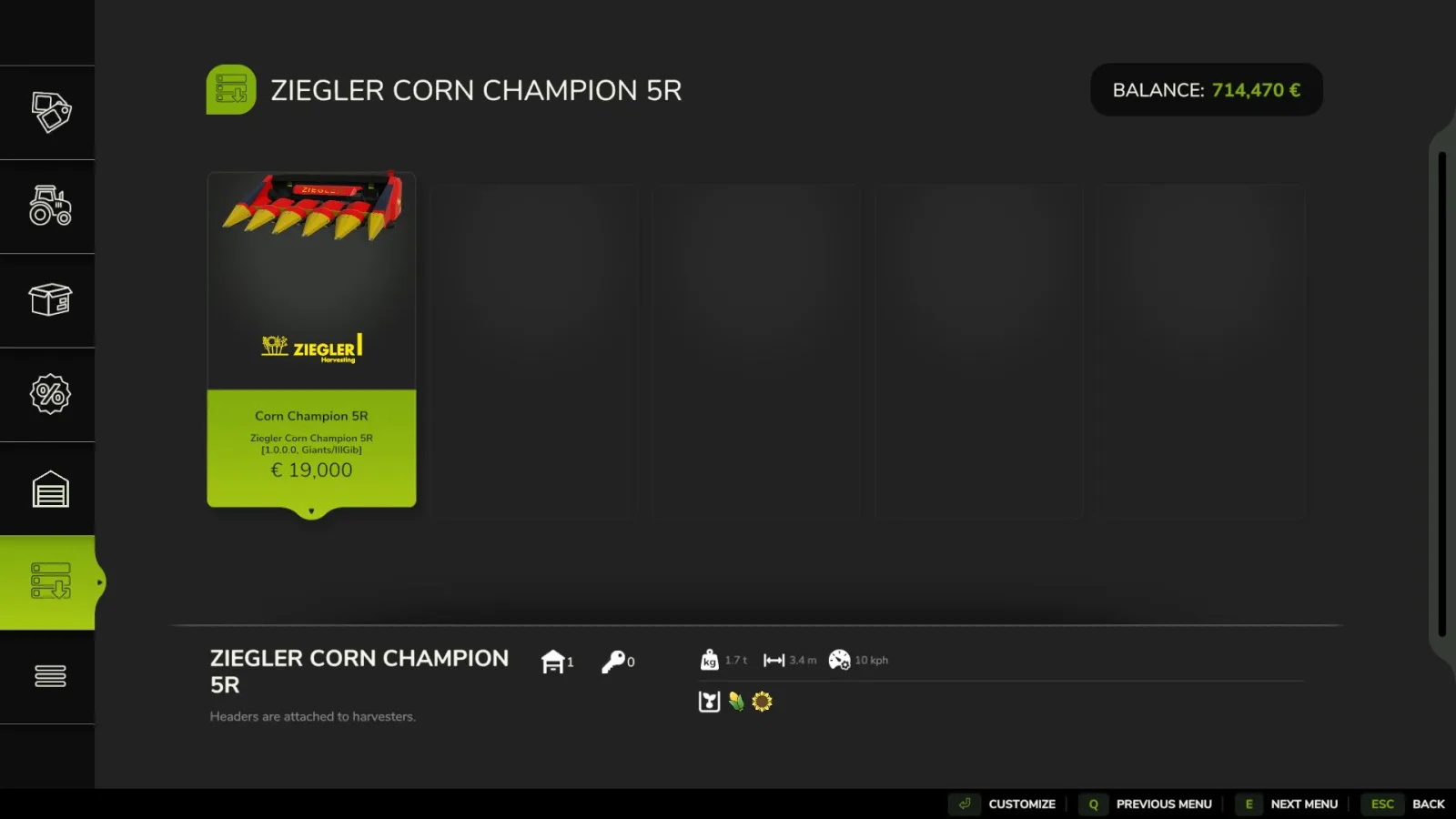 Ziegler Corn Champion 5R FS25