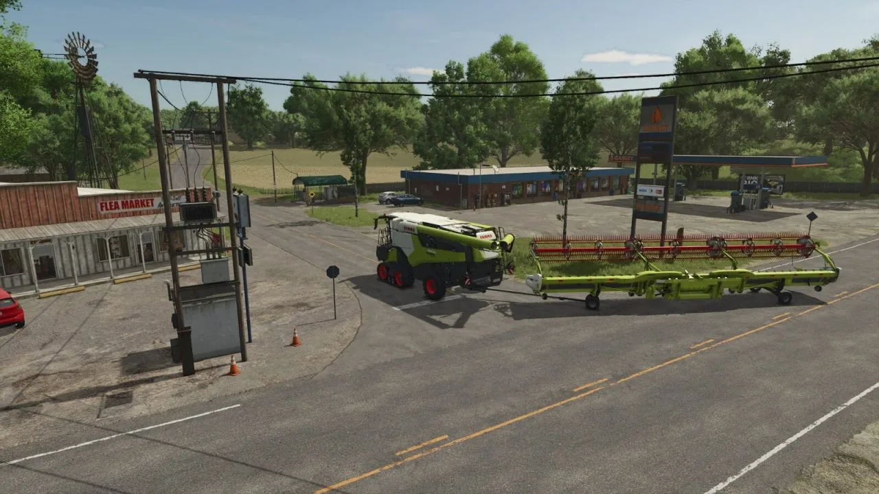 FD250 With Integrated Cutterbar Wagon And Longer Drawbar FS25