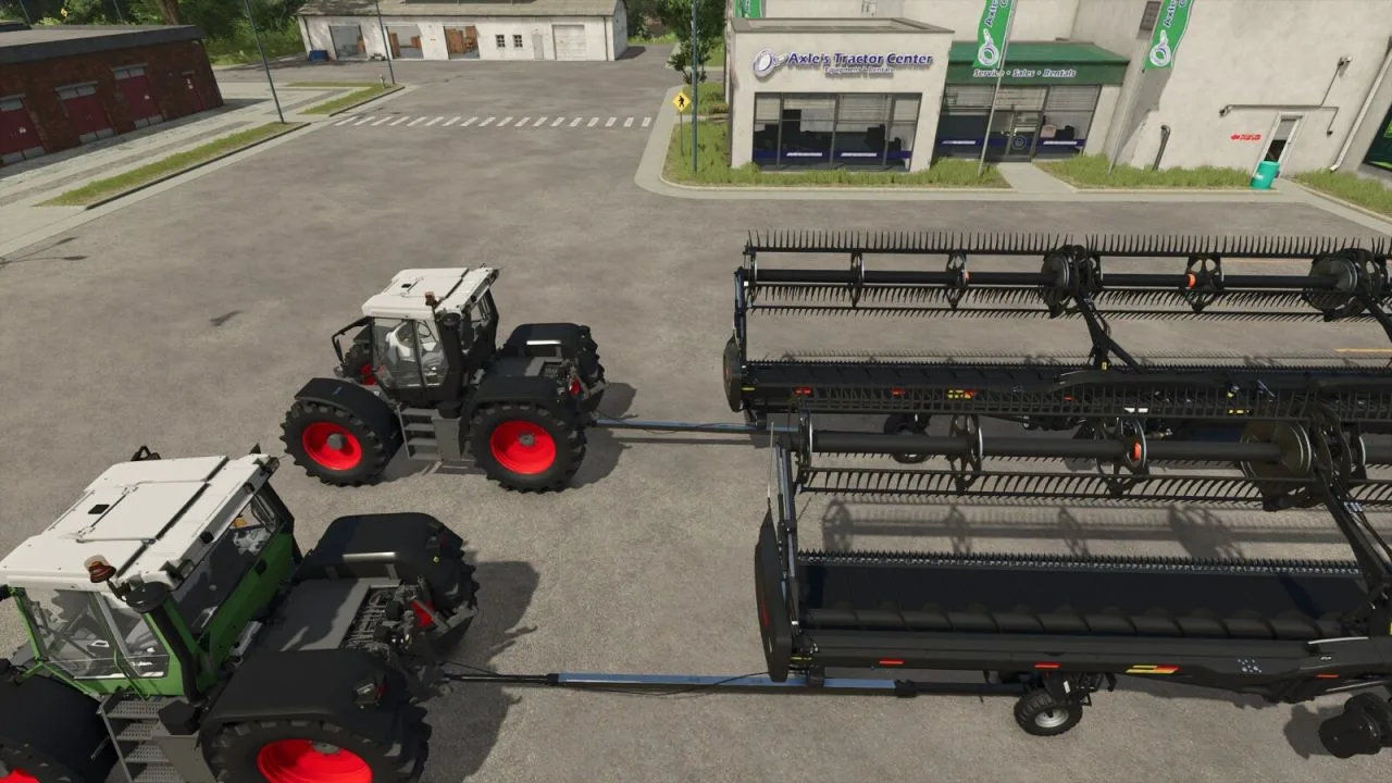 FD250 With Integrated Cutterbar Wagon And Longer Drawbar FS25